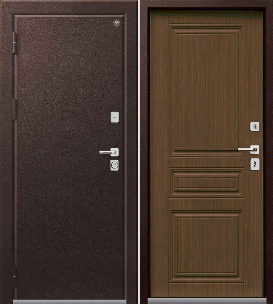 Дверь входная  Агат Термо 4 Шоколадный муар/Миндаль