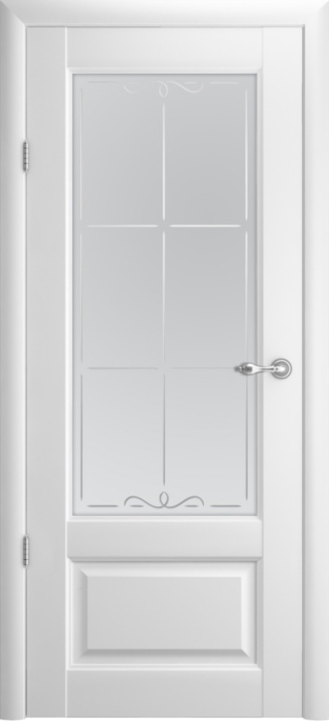 Дверь межкомнатная  Эрмитаж -1 ПО  Белый ( мателюкс Галерея) Vinil