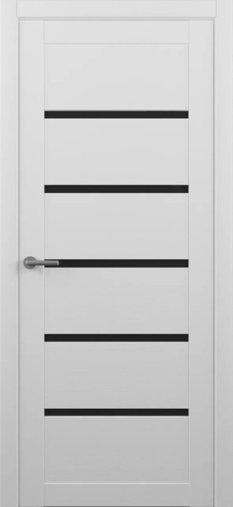 Дверь межкомнатная  Вена Кедр снежный (черное стекло ) ЭкоШпон 
