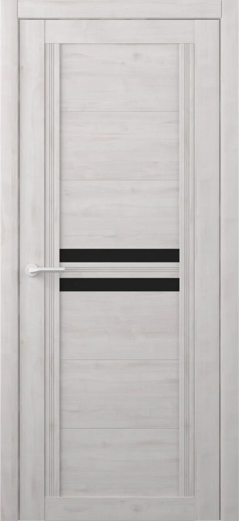 Дверь Дверь межкомнатная Каролина Soft Touch Жемчужный (стекло черное)
