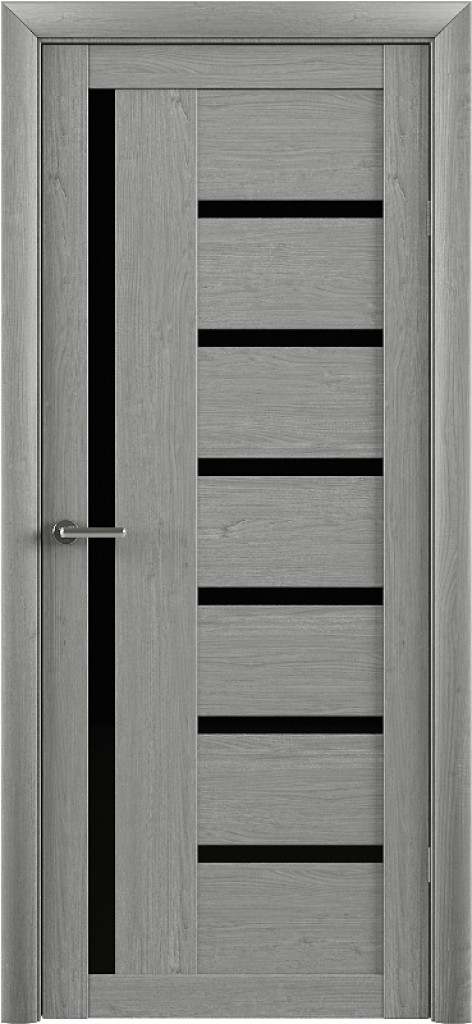 Дверь Межкомнатная дверь Модель Т3 Ясень Дымчатый (Стекло черное)