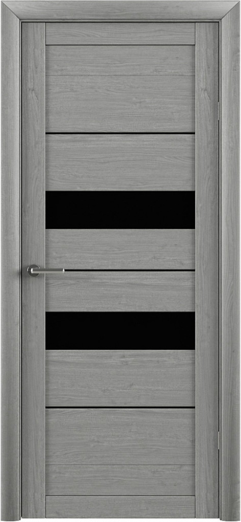 Дверь Межкомнатная дверь Модель Т4 Ясень Дымчатый (Стекло черное)