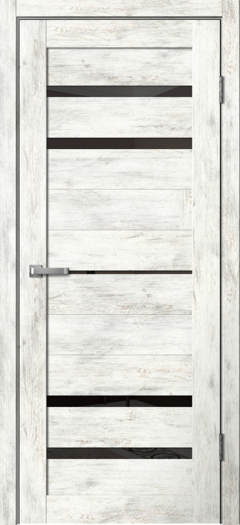 Дверь межкомнатная Barn B3 - Ель Альпийская черное стекло