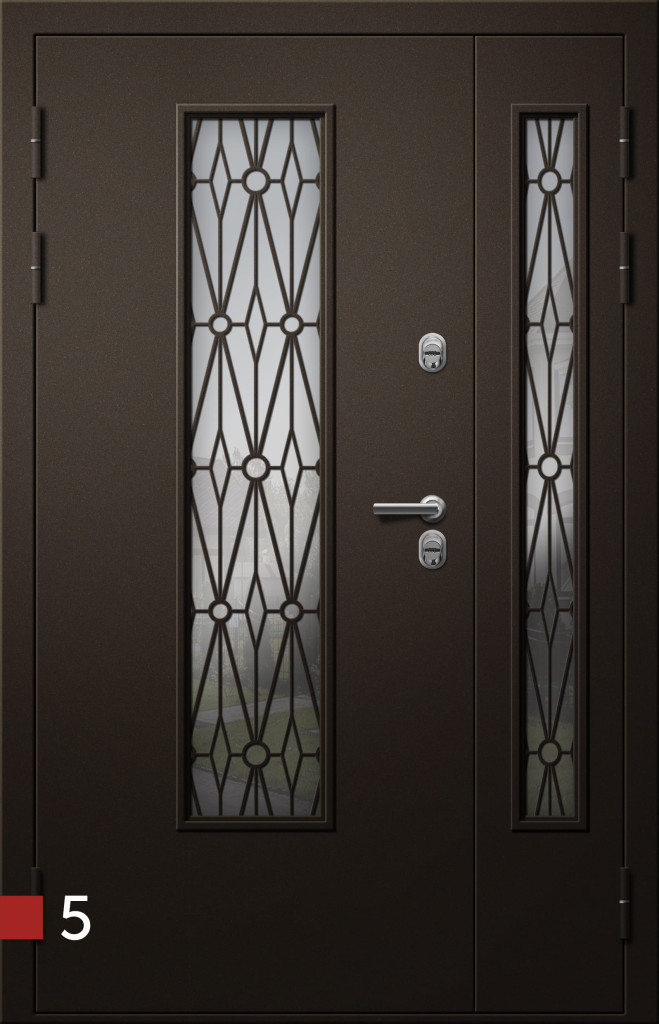 Дверь Входная дверь Griffon Хаски - 2/2S Термо металл/металл, стеклопакет, ковка