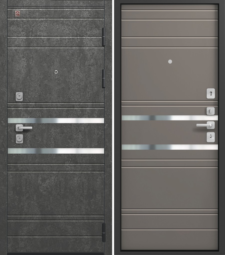 Дверь C 109 Серый муар+ Серый камень/ Базальт