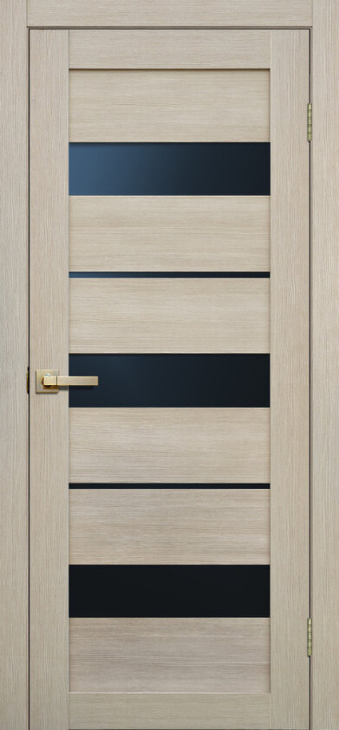 Дверь межкомнатная  Lie Doors 3D L20 Ясень Черное стекло