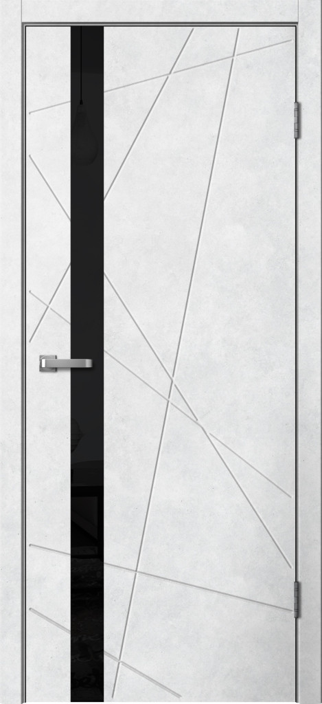 Дверь ПО Тоскана 1  бетон снежный ( черное стекло)