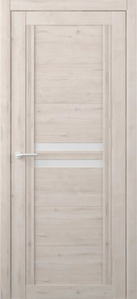 Дверь Дверь межкомнатная Каролина Soft Touch Кремовый (стекло белое)