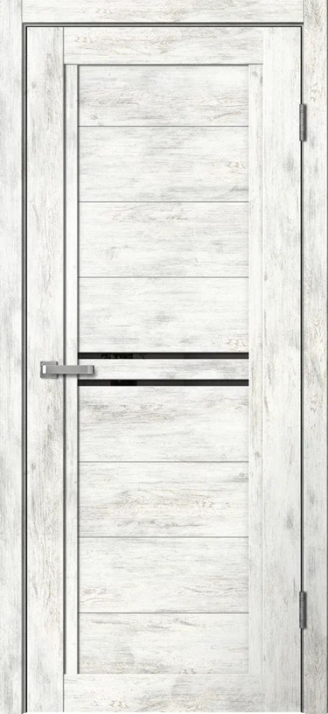 Дверь межкомнатная  Barn B6 - Ель альпийская черное стекло
