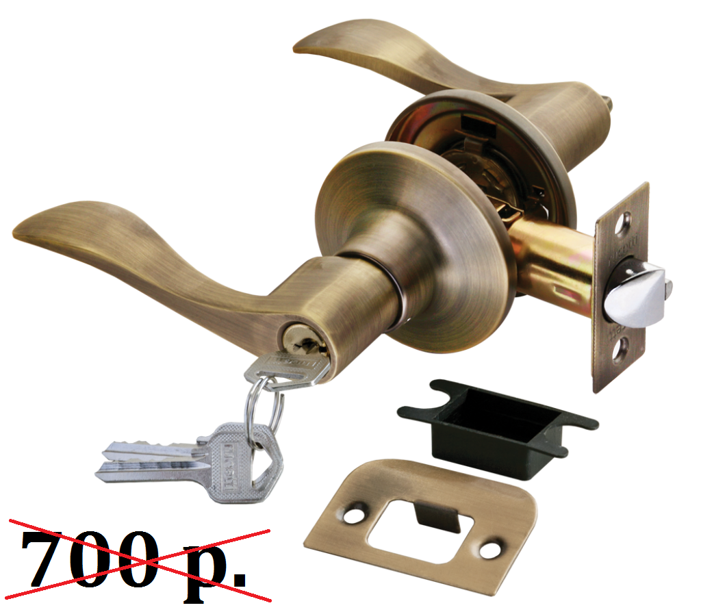 Дверь Ручка-кноб защелка - ключ бронза HK-02 L