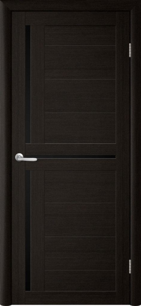 Дверь Межкомнатная дверь Модель Т5 Лиственница Темная (Стекло черное)