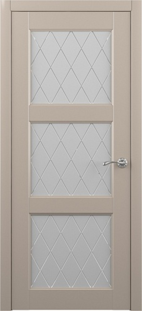 Дверь межкомнатная  Эрмитаж - 3 ПО Серый ( мателюкс Ромб) Vinil  