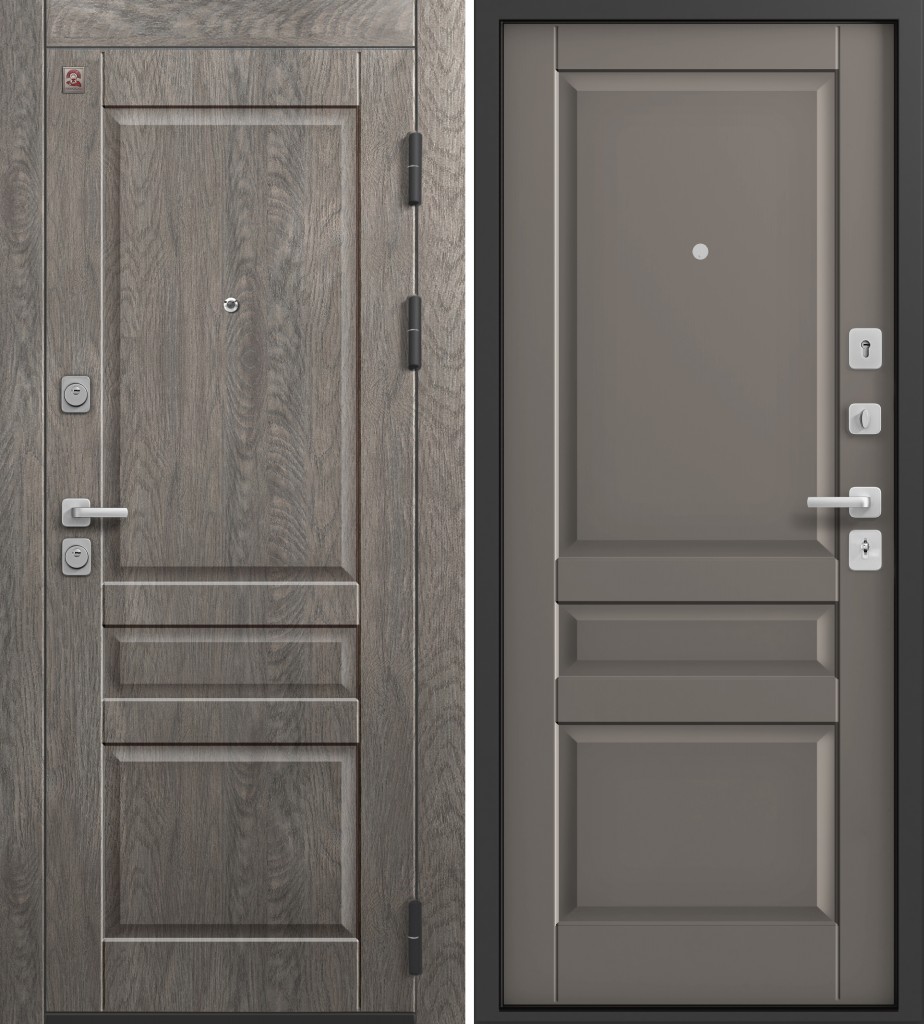 Дверь С 110 Серый муар + Дуб мадейра / Базальт
