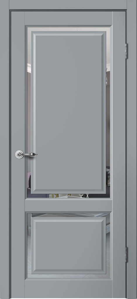 Дверь межкомнатная TSTETIC Е-02 Серый эмалит зеркало  