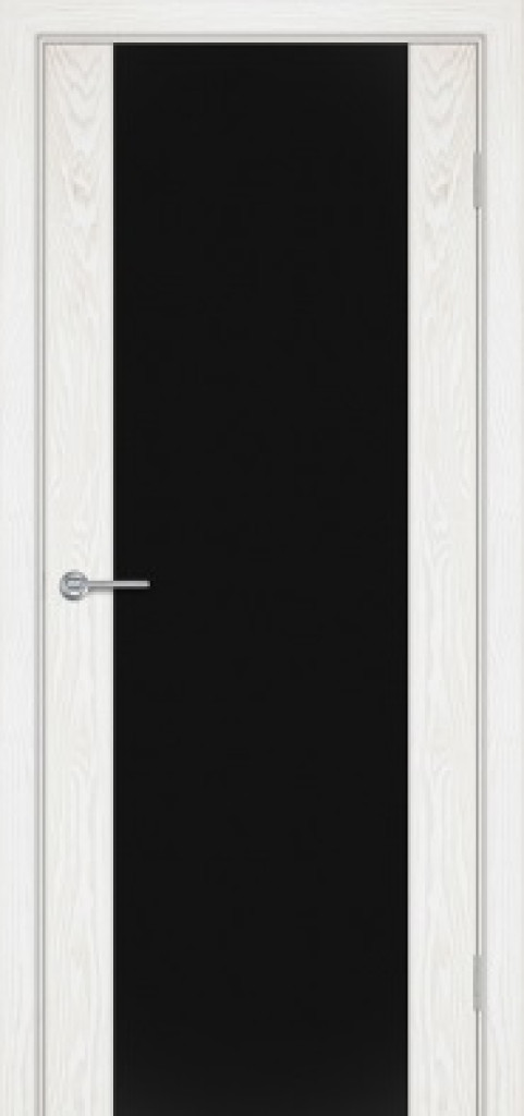 Дверь  Межкомнатная дверь Гамма Г1-2 ПО ясень белый стекло ТРИПЛЕКС черное
