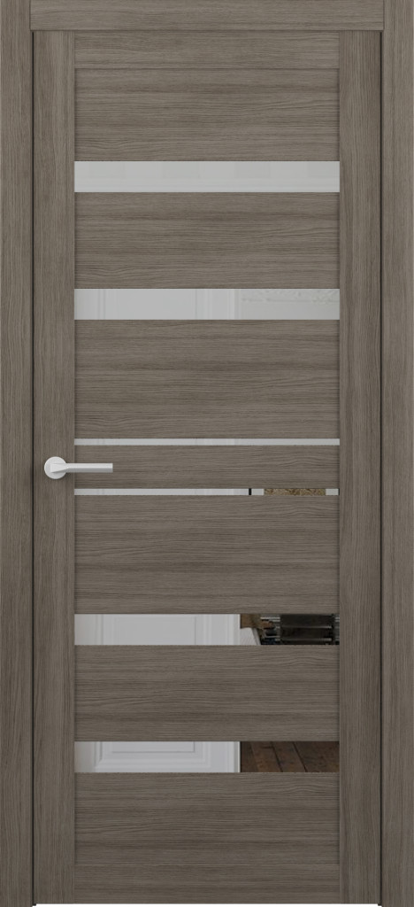 Дверь межкомнатная  Дрезден Кедр Серый (Зеркало) ЭкоШпон  