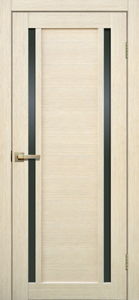 Дверь межкомнатная  Lite Doors 3D L23 Ясень Черное стекло 