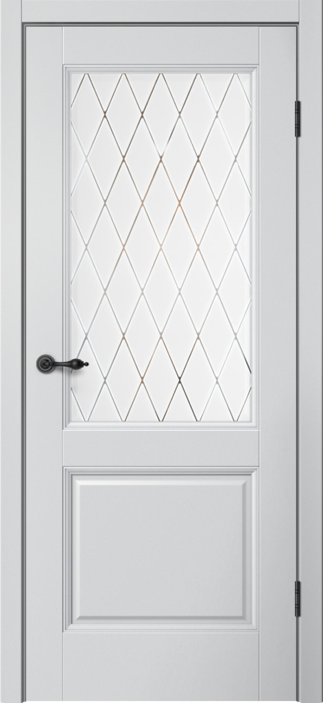 Дверь  Aura Мone 93 Эмалит серебристый ( художественное стекло)