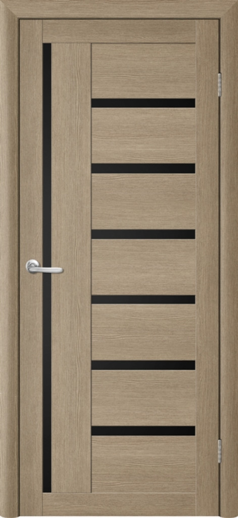Дверь Межкомнатная дверь Модель Т3 Лиственница Латте (Стекло черное) 