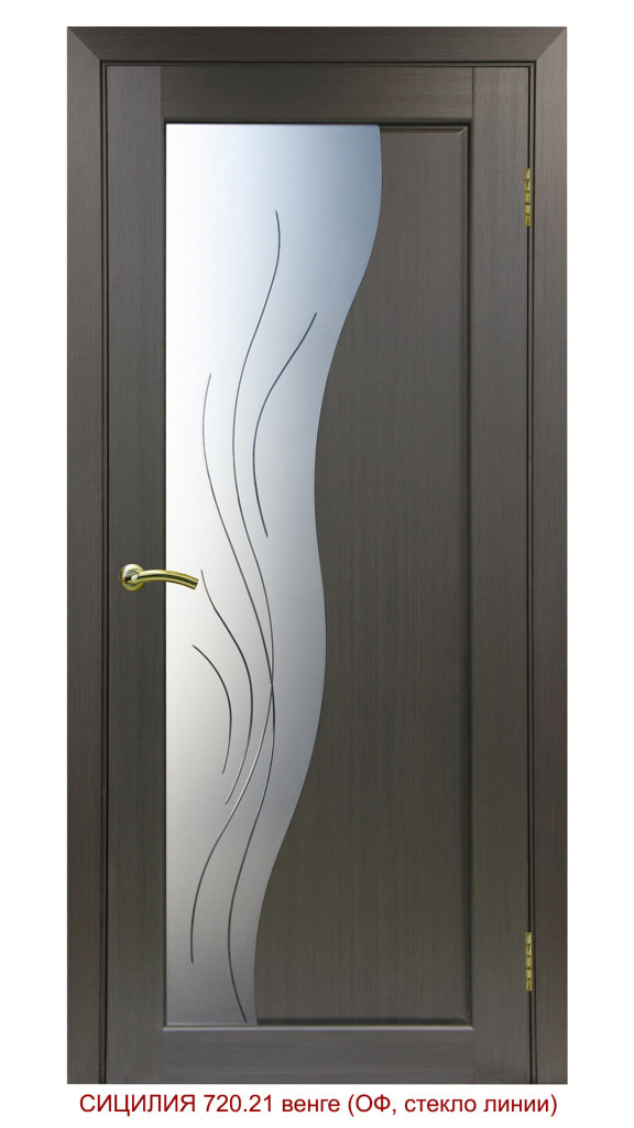 Дверь Межкомнатная дверь Сицилия 720.21 стекло матовое  "Линии"