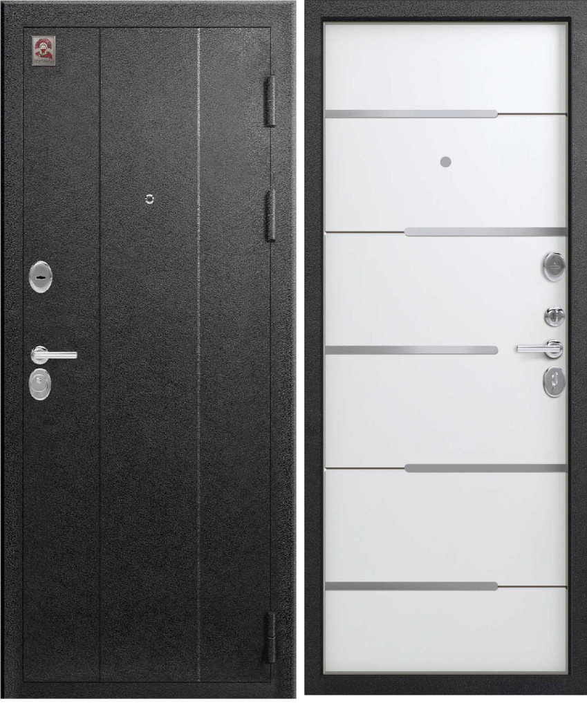 Дверь C108 софт белый/ серый муар