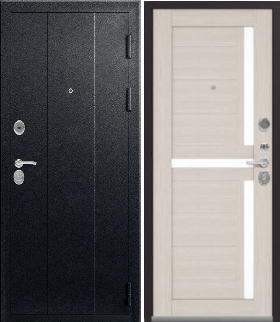 Дверь Эталон X-16 Черный муар/Лиственница светлая