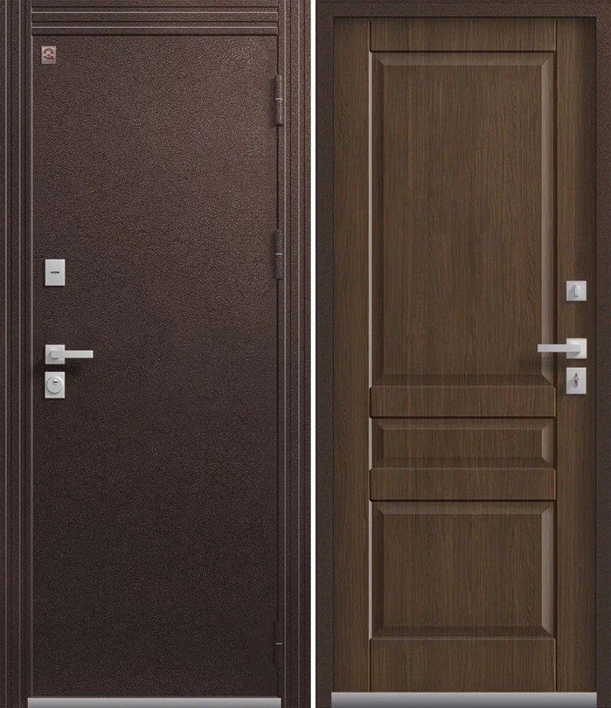 Дверь Т2 Шоколадный муар/Дуб янтарный