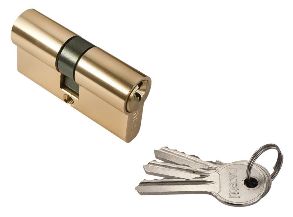 Дверь Ключевой цилиндр RUCETTI ключ/ключ (60 мм) R60C Цвет - Золото
