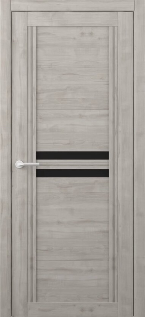Дверь Дверь межкомнатная Каролина Soft Touch Графит (стекло черное)