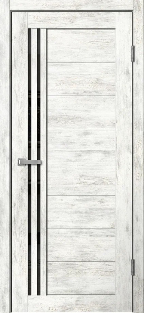Дверь межкомнатная  Barn B5 - Ель альпийская черное стекло