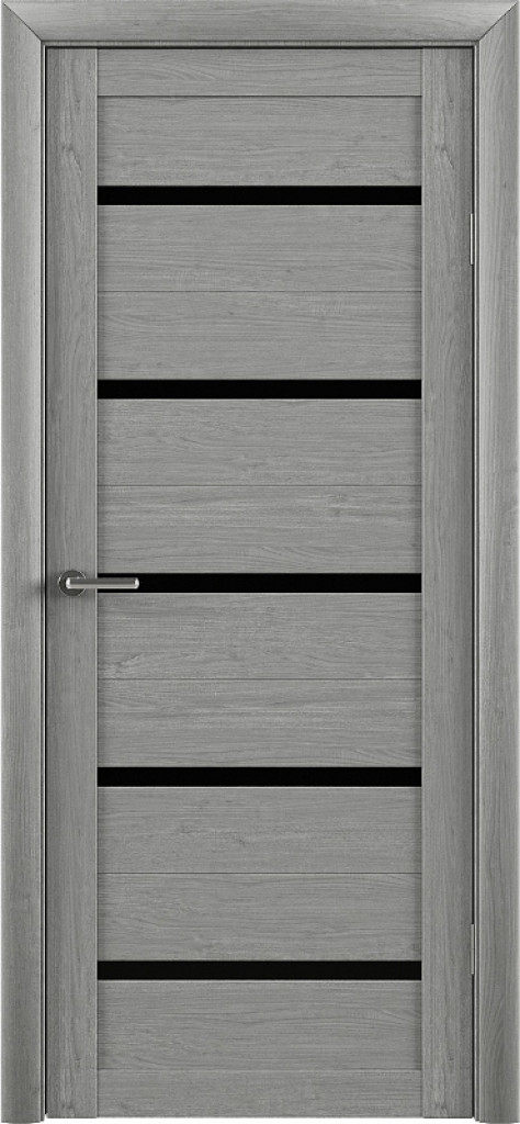 Дверь Межкомнатная дверь Модель Т2 Ясень Дымчатый (Стекло черное)