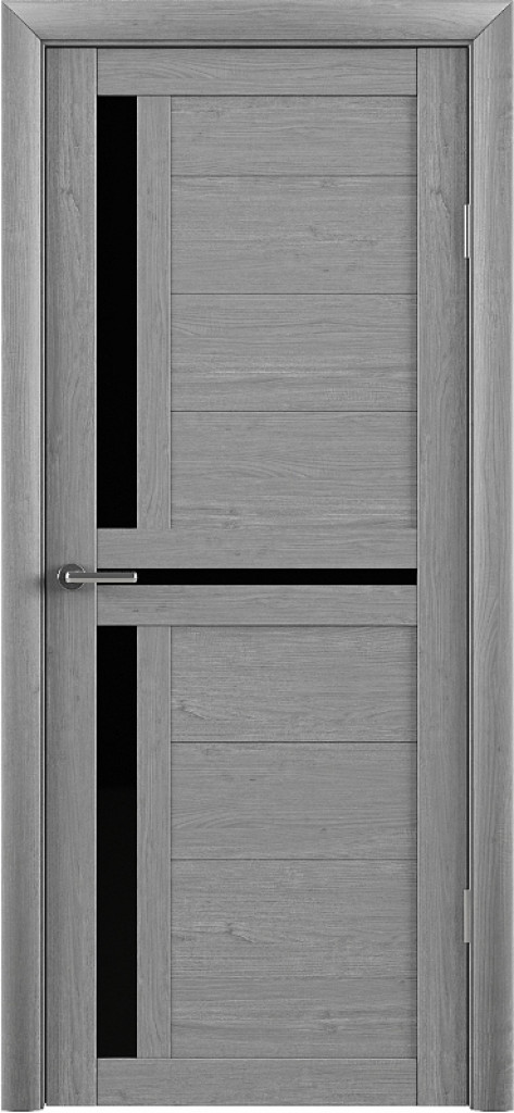 Дверь Межкомнатная дверь Модель Т5 Ясень Дымчатый (Стекло черное)