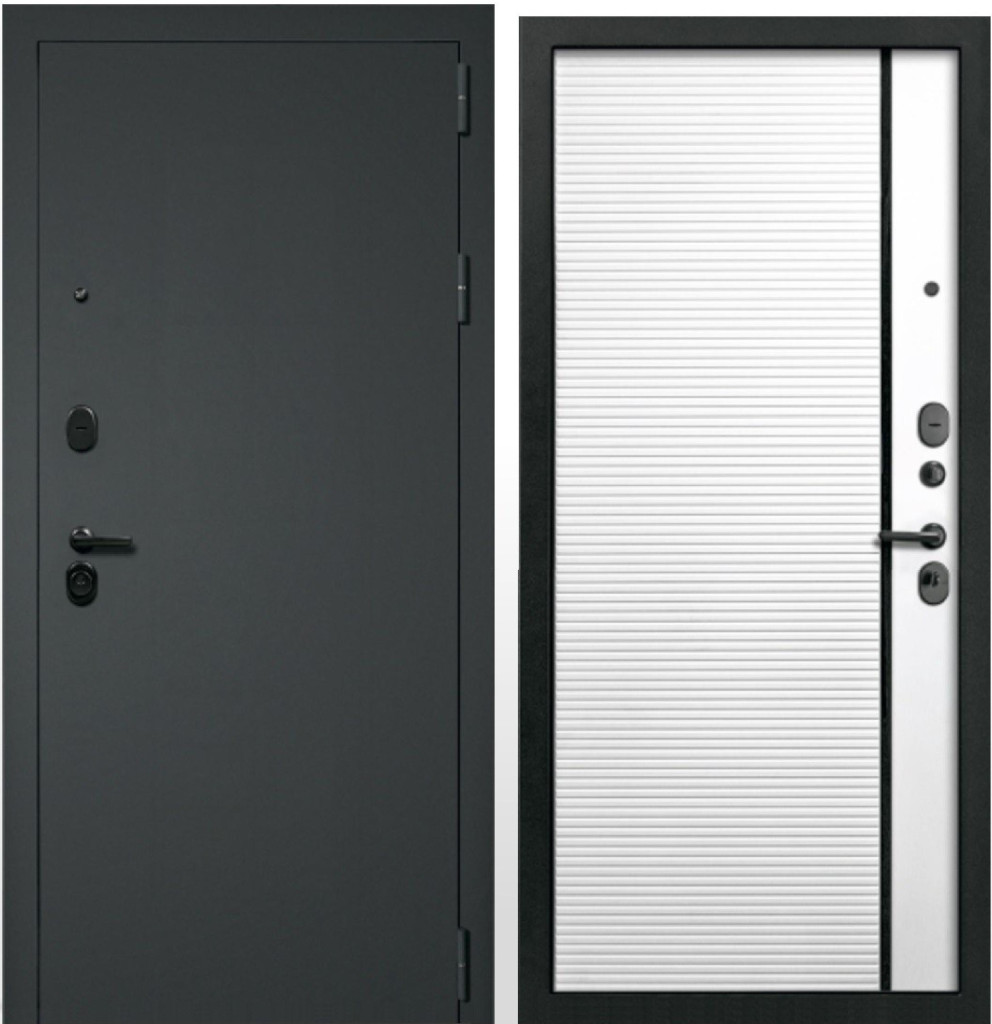 Дверь 3К Модерн молдинг Черный муар с блестками/ софт белый