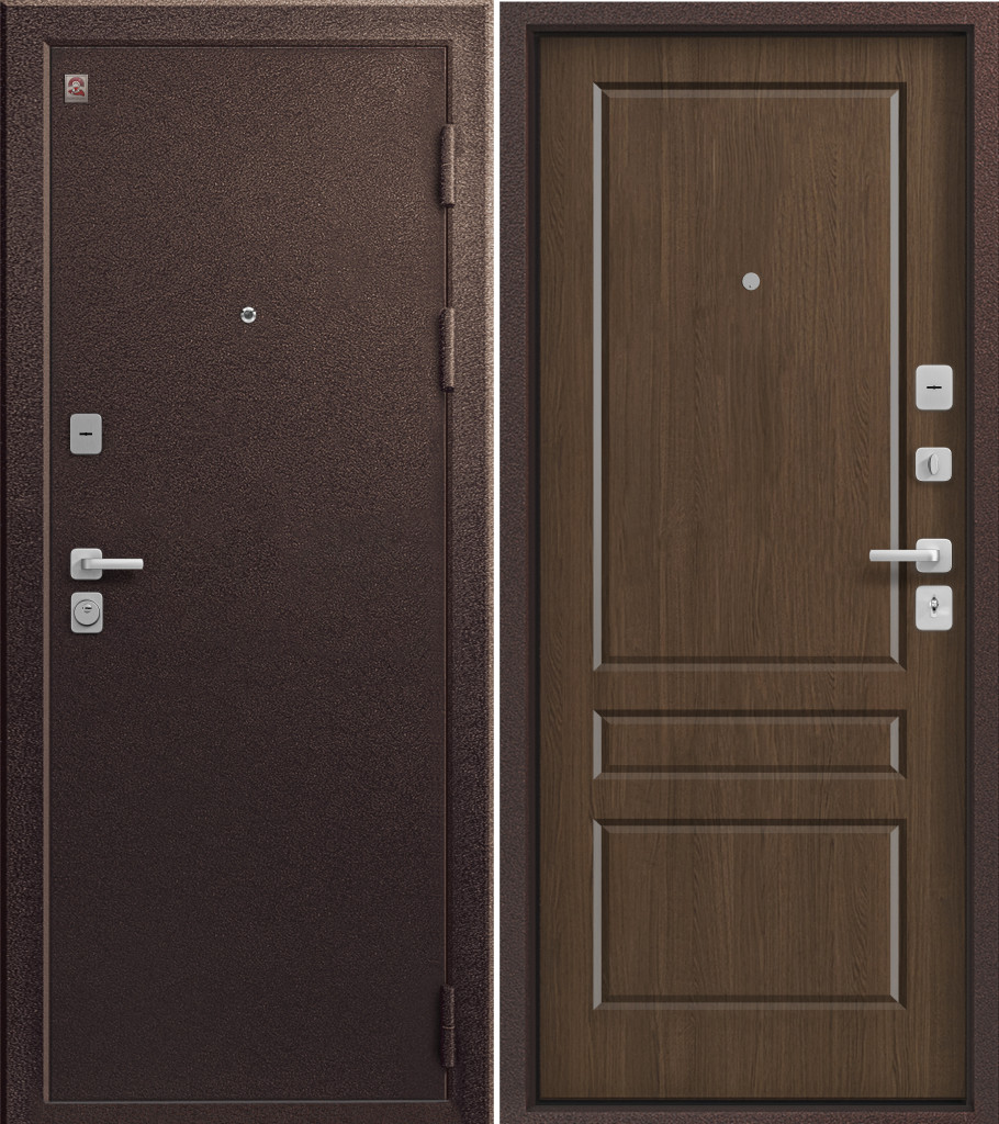 Дверь LUX 6  NEW Медный муар/Дуб янтарный