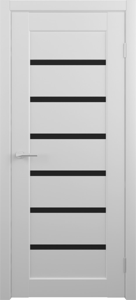 Дверь Дверь межкомнатная Вена Vinyl Белый (черное стекло)