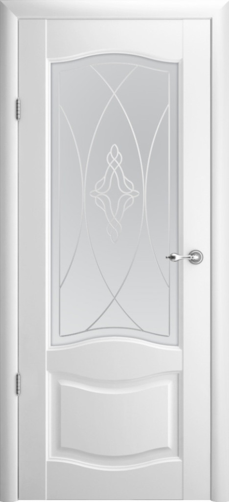 Дверь Межкомнатная дверь Лувр - 1 ПО Белый (мателюкс Галерея) Vinil
