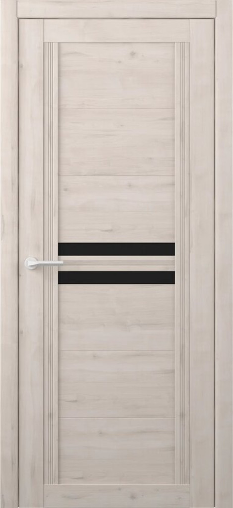 Дверь Дверь межкомнатная Каролина Soft Touch Кремовый (стекло черное)