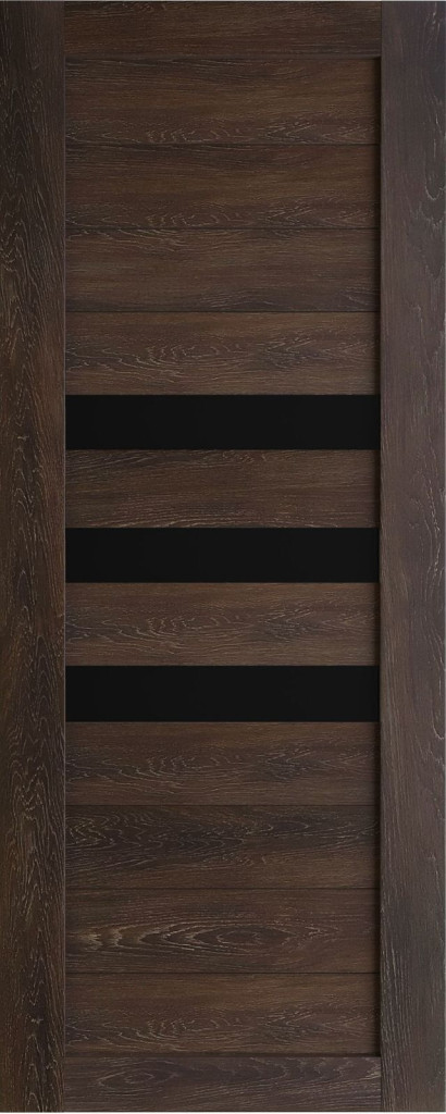 Дверь Техно-7 шале мореный ( черное стекло)