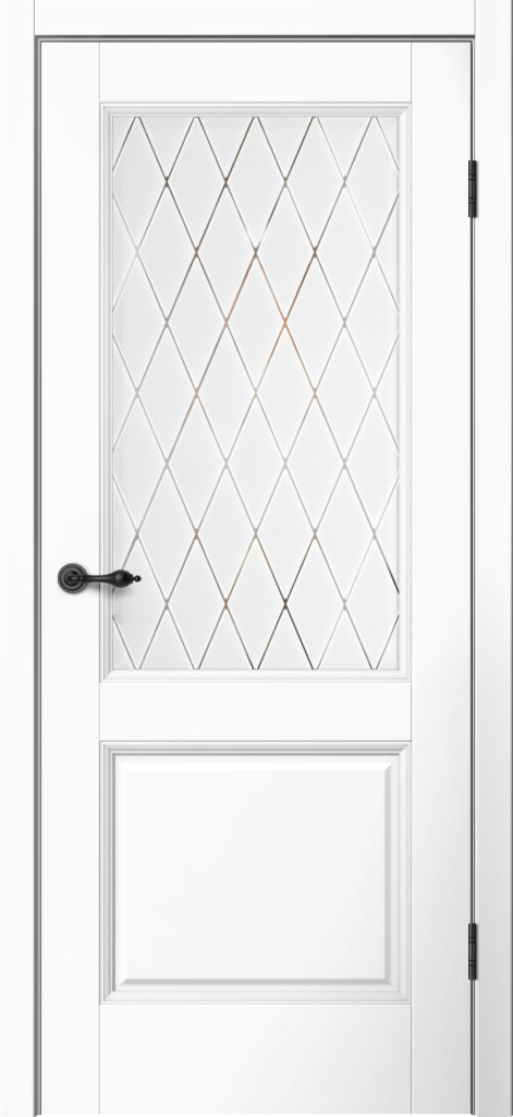 Дверь Aura Мone 93  Эмалит белый (  художественное стекло)