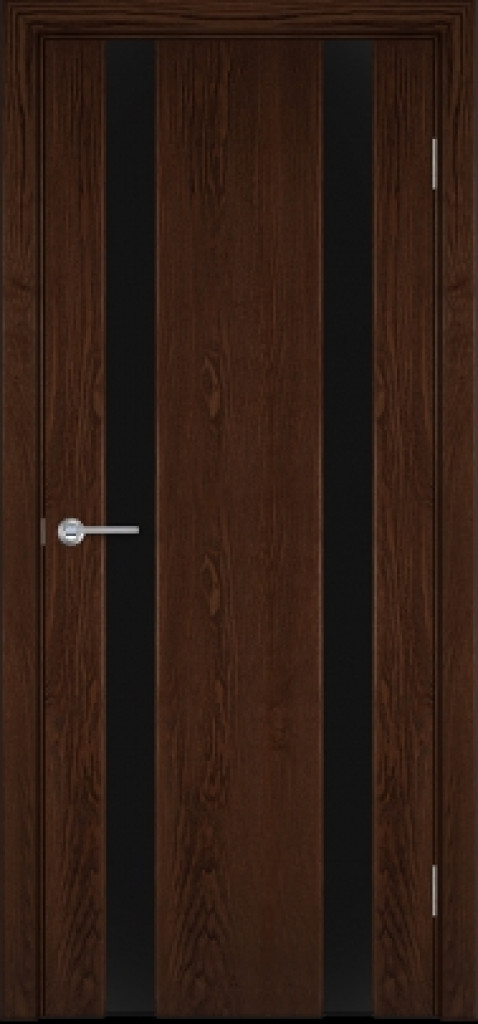 Дверь Межкомнатная дверь Гамма Г3-2 ясень темный стекло ТРИПЛЕКС черное