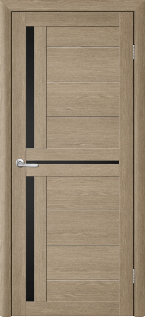 Дверь Межкомнатная дверь Модель Т5 Лиственница Латте (Стекло черное)