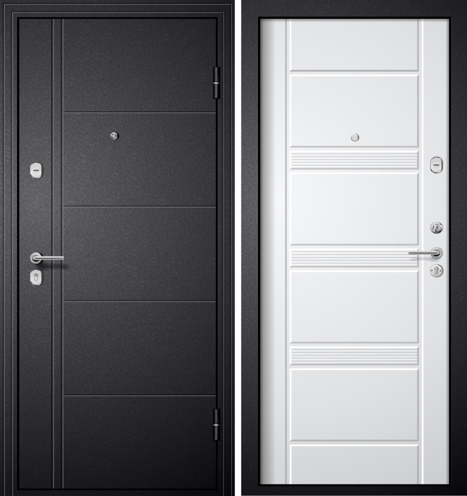 Дверь M-1 Черный шелк/Белый бланко