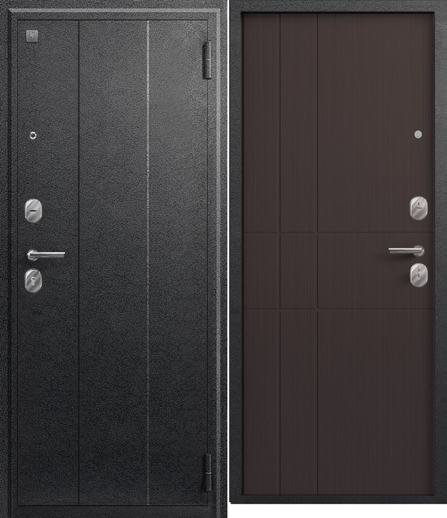 Дверь А-02 лиственница темная/ серый муар