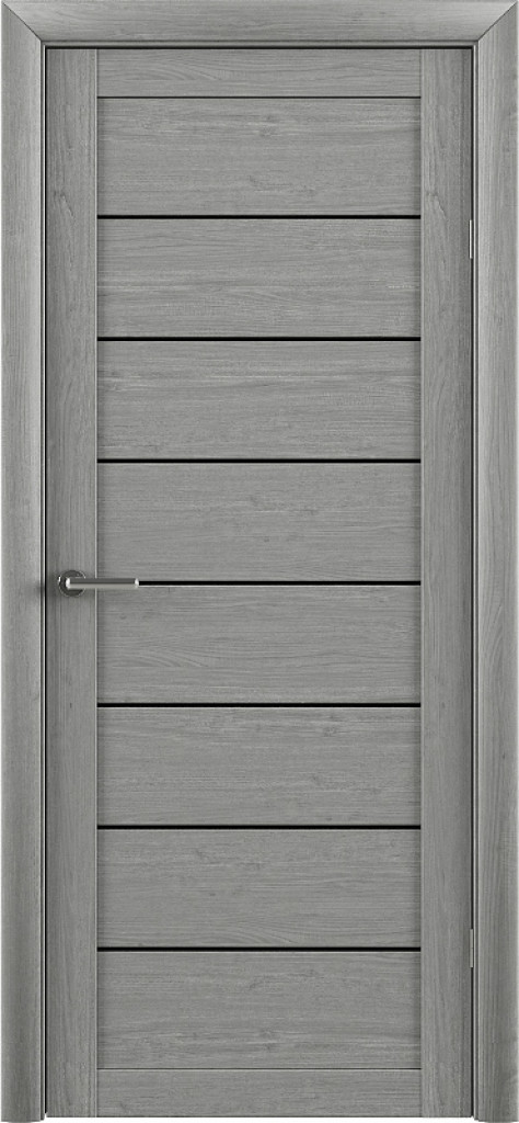 Дверь Межкомнатная дверь Модель Т1 Ясень Дымчатый (Стекло черное)